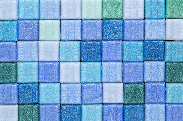 Image showing blue and green mosaic tiles