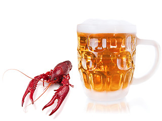 Image showing crawfish and beer