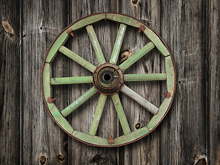 Image showing wooden wheel