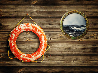 Image showing lifebuoy and porthole