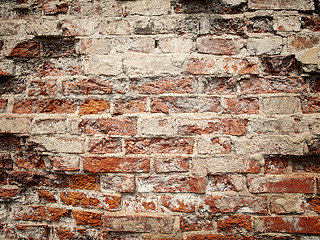 Image showing old red brick wall