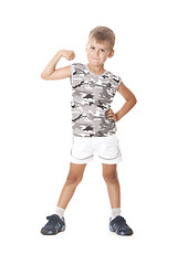 Image showing Boy showing his muscle