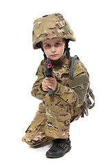 Image showing Young soldier with rifle