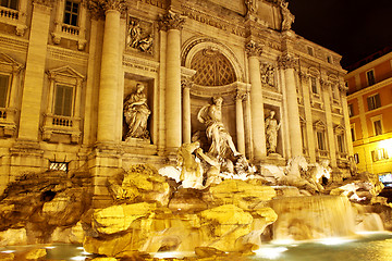 Image showing Trevi Fountain - famous landmark in Rome