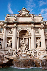 Image showing Trevi Fountain - famous landmark in Rome