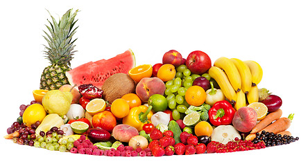 Image showing Huge group of fresh vegetables and fruits