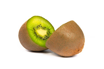 Image showing Kiwi cut in half isolated on white