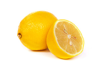 Image showing Fresh lemons on white background