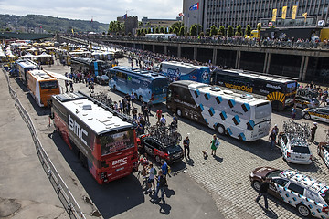 Image showing Race Cycling Team's Buses