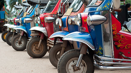 Image showing Tuk-tuk taxis in Thailand