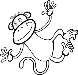 Image showing funny monkey for coloring book