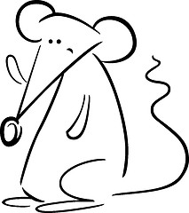 Image showing cute mouse for coloring book