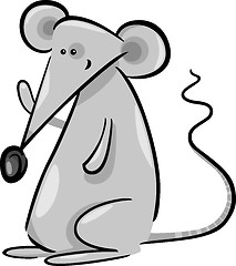 Image showing cute gray mouse cartoon illustration