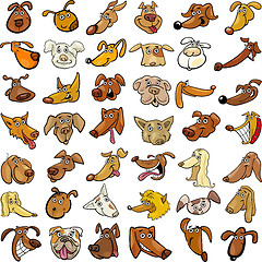 Image showing Cartoon funny dogs heads set