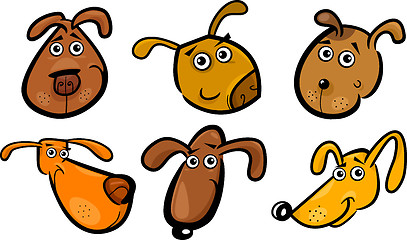 Image showing Cartoon funny dogs heads set