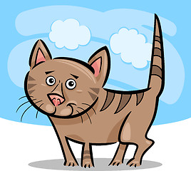 Image showing cartoon illustration of cat or kitten