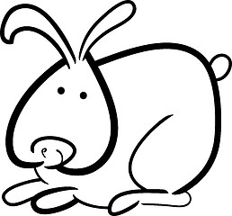 Image showing cartoon bunny for coloring book
