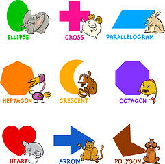 Image showing Basic Geometric Shapes with Cartoon Animals