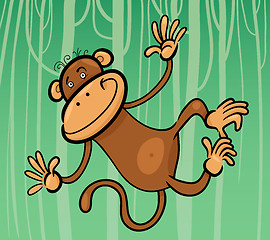 Image showing cartoon illustration of funny monkey
