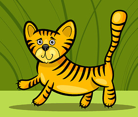 Image showing cartoon illustration of little tiger