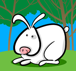 Image showing cartoon illustration of white bunny