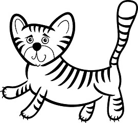 Image showing cartoon tiger for coloring book