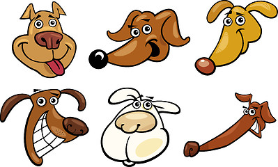 Image showing Cartoon funny dogs heads set