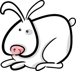 Image showing cartoon illustration of white bunny