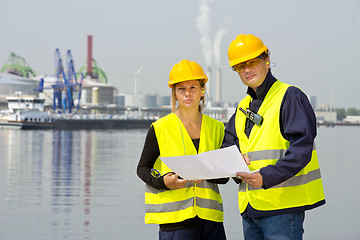 Image showing Harbor workers