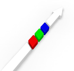 Image showing arrow with rgb stripes