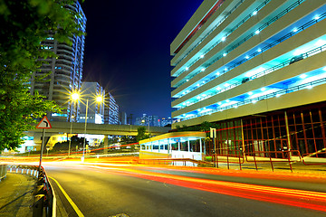 Image showing highway car light trails