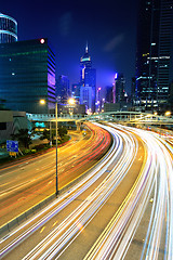 Image showing city in night with busy traffic