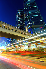 Image showing highway and traffic in city at night