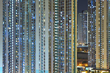 Image showing apartment building at night