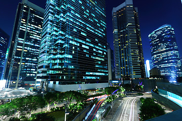 Image showing office buildings at night