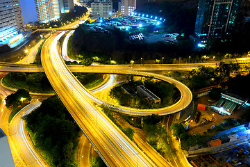 Image showing Highway at night