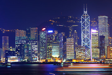 Image showing office buildings in Hong Kong at night