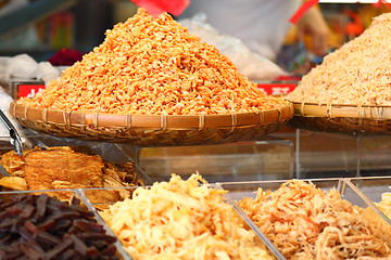 Image showing dried shrimps in chinese market