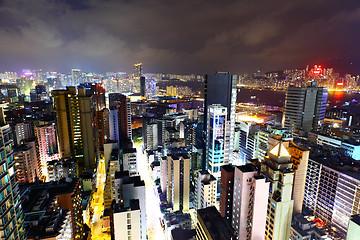 Image showing Hong Kong with many high rise building at night