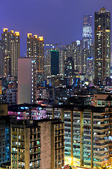 Image showing Hong Kong with crowded buildings at night