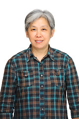 Image showing mature asian woman over white background