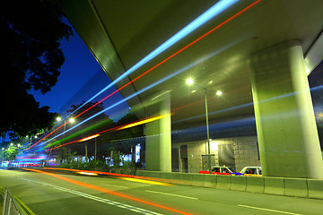 Image showing Highway at night in modern city