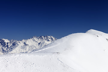 Image showing Trace of avalanche on off-piste slope