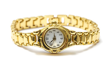 Image showing golden wrist watch 