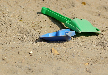 Image showing toys in the sand