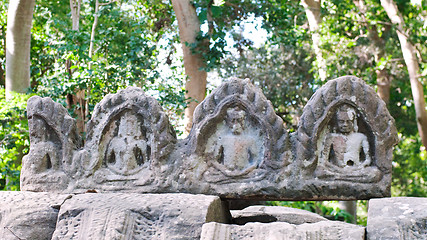 Image showing Roof decoration at ancient Khmer temple