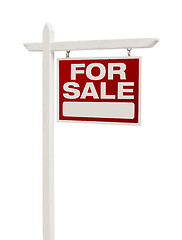 Image showing Red For Sale Real Estate Sign on White with Clipping Path