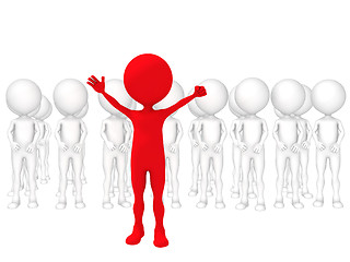 Image showing 3d small people - volunteers. 3d image. Isolated white backgroun