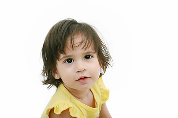 Image showing Photo of adorable young girl looking at camera