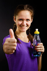 Image showing woman with a bottle of water